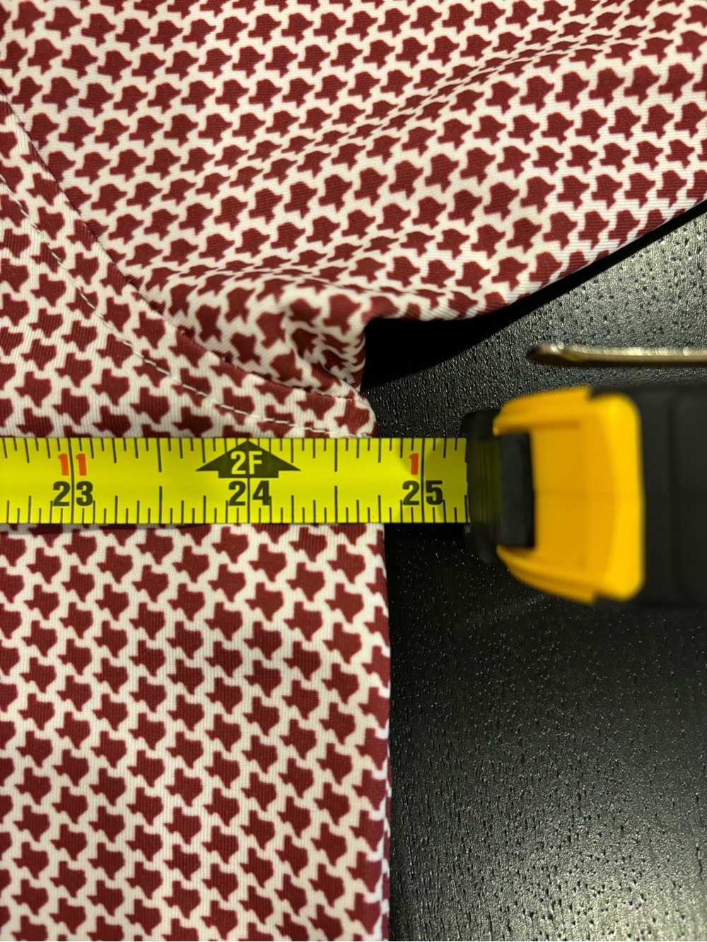 Rhoback Don’t Mess Texas State Micro Print Golf Polo Maroon White Mens XL - Picture 12 of 14